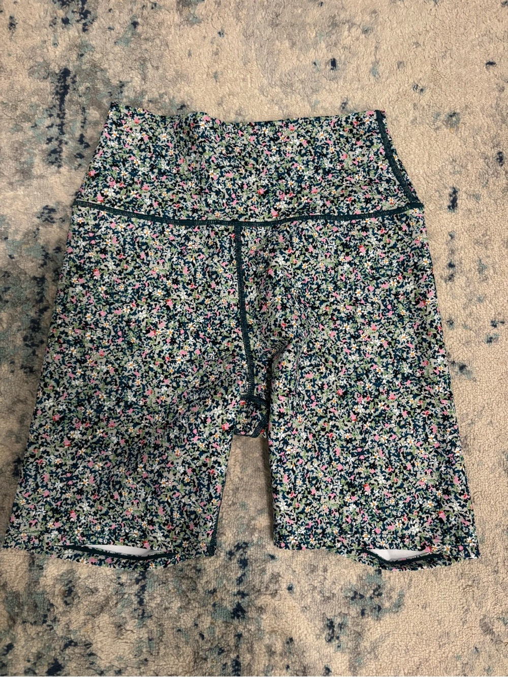 Floral Print High-Rise Bike Shorts - green Floral
